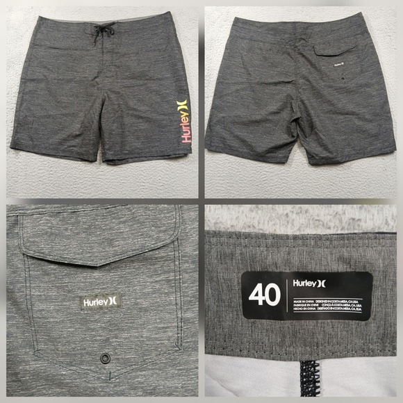 Hurley Other - Hurley Board Shorts Mens 40 Gray Logo Swim Surf Trunks